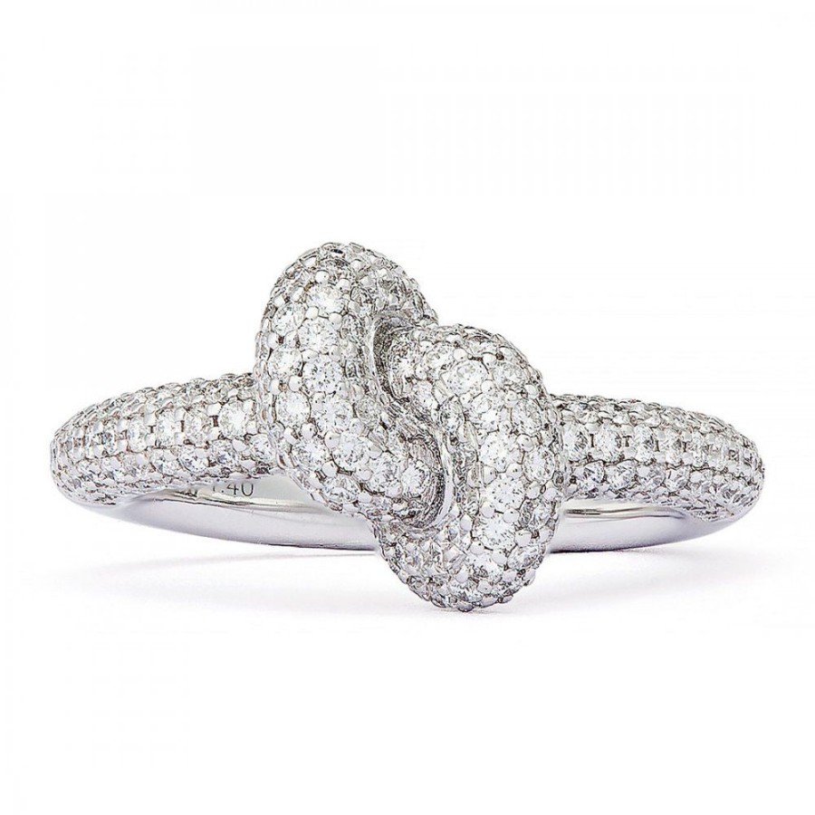 Forlovning & Vigsel Engelbert | The Legacy Knot Ring Small Pave Vitguld