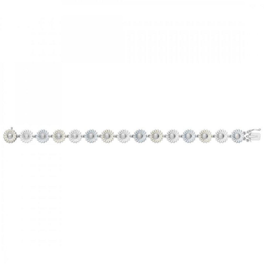 Smycken Georg Jensen | Daisy Armband Silver Vit Emalj