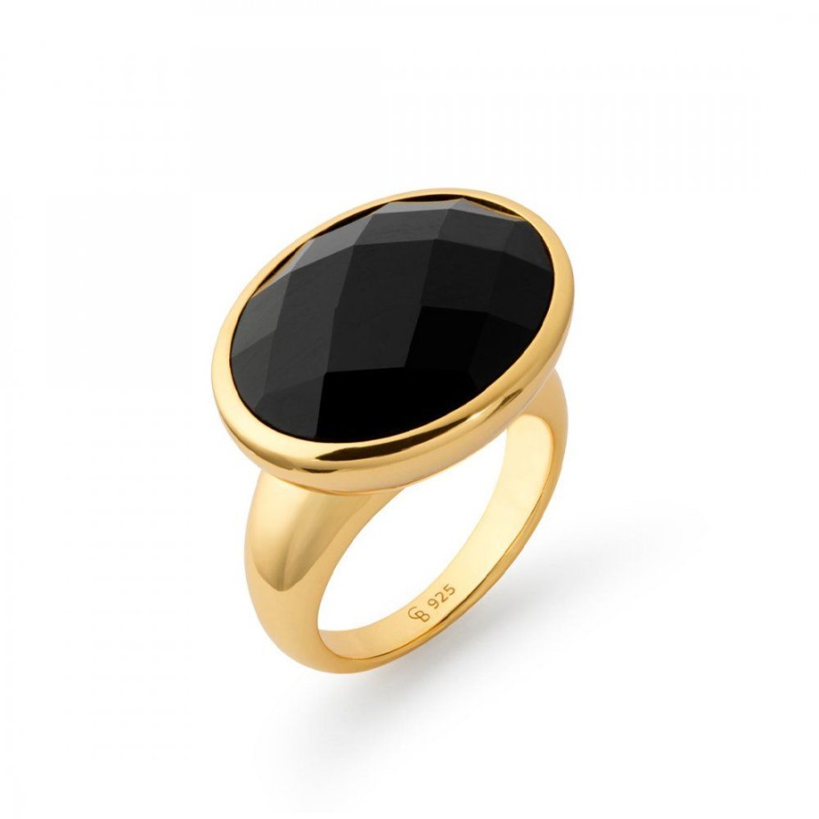 Smycken Charlotte Bonde | Paulina Vanity Ring Svart Obsidian