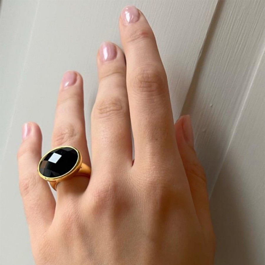 Smycken Charlotte Bonde | Paulina Vanity Ring Svart Obsidian