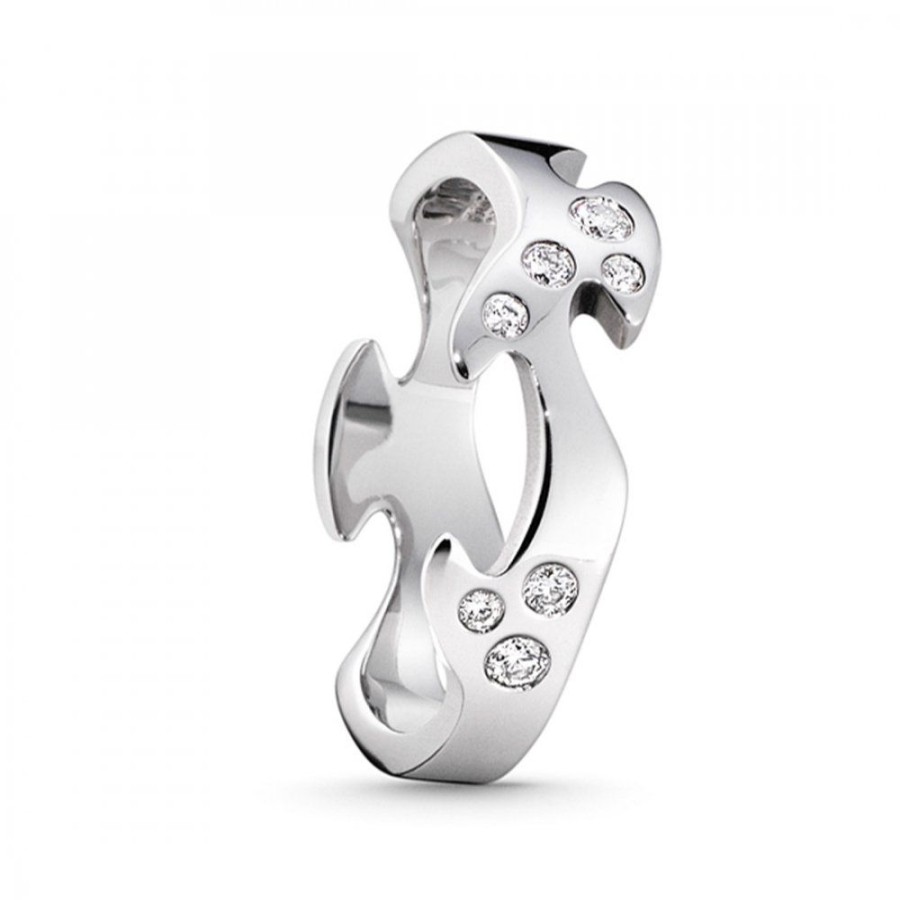 Forlovning & Vigsel Georg Jensen | Fusion Mittenring Vitguld Diamanter