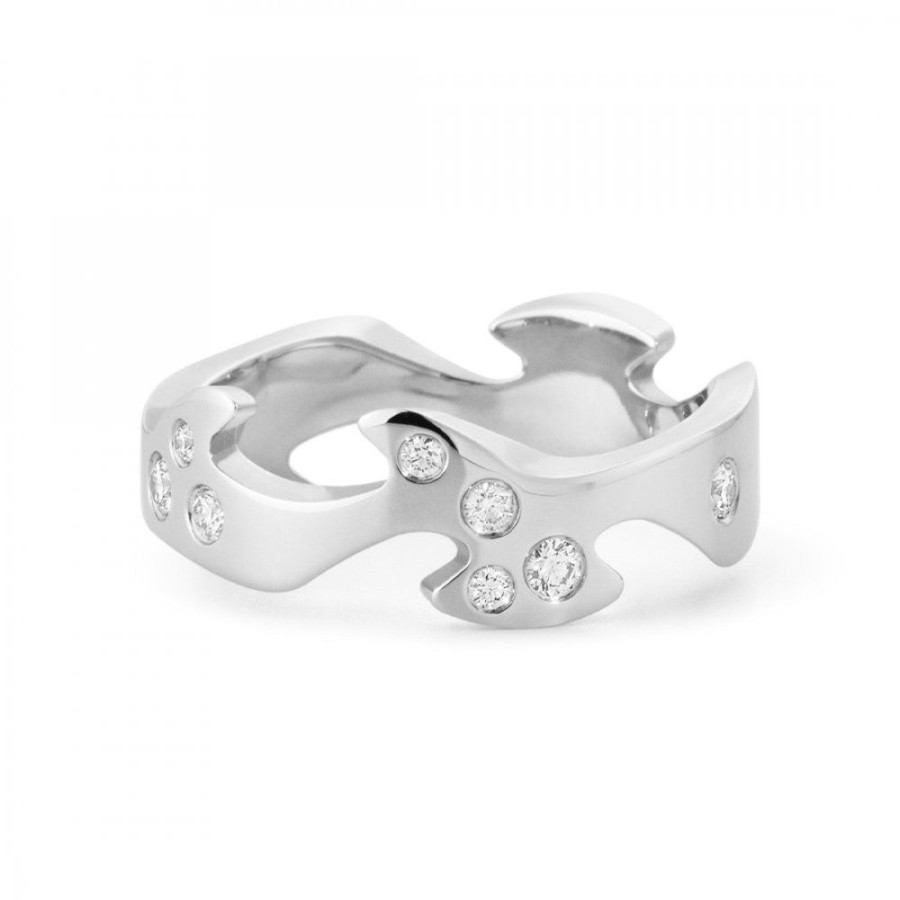 Forlovning & Vigsel Georg Jensen | Fusion Mittenring Vitguld Diamanter