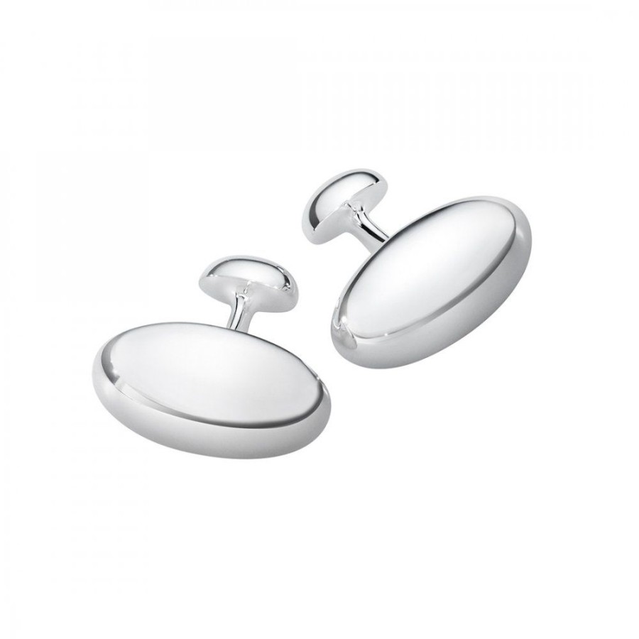 Presenter Georg Jensen | Men´S Classic Manschettknappar Silver Ovaler