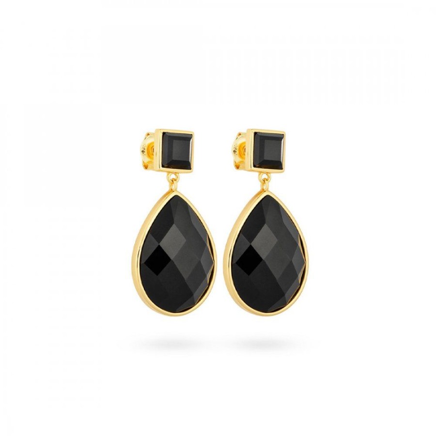 Smycken Charlotte Bonde | Paulina Vanity Earrings Svart Obsidian