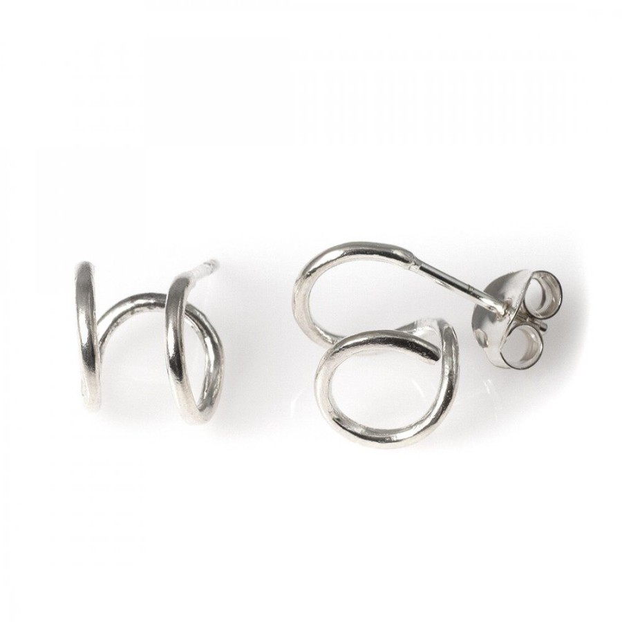 Smycken Bjørg | Double Hoops Studs Silver