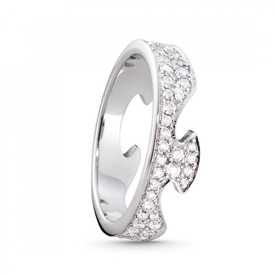 Forlovning & Vigsel Georg Jensen | Fusion Ytterring Vitguld Pave Diamanter