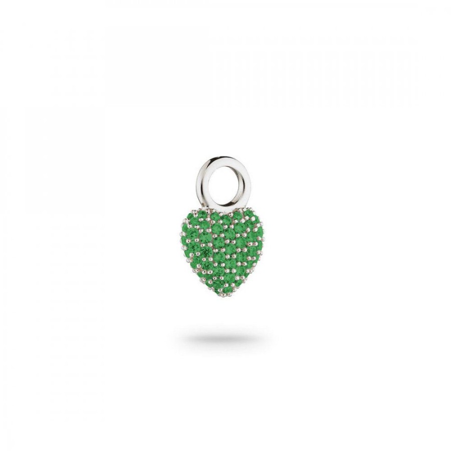 Smycken Charlotte Bonde | Signature Eternal Heart Mini Pendant Gron Spinell Silver