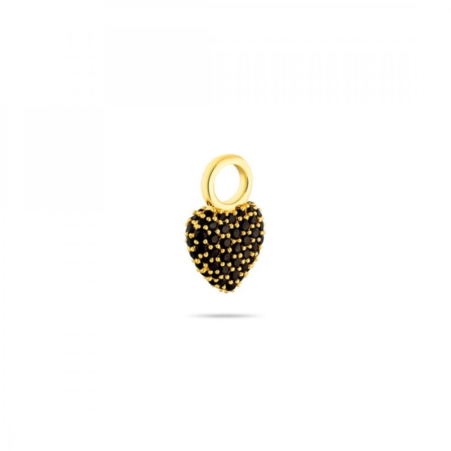 Smycken Charlotte Bonde | Signature Eternal Heart Mini Pendant Svart Spinell Guld