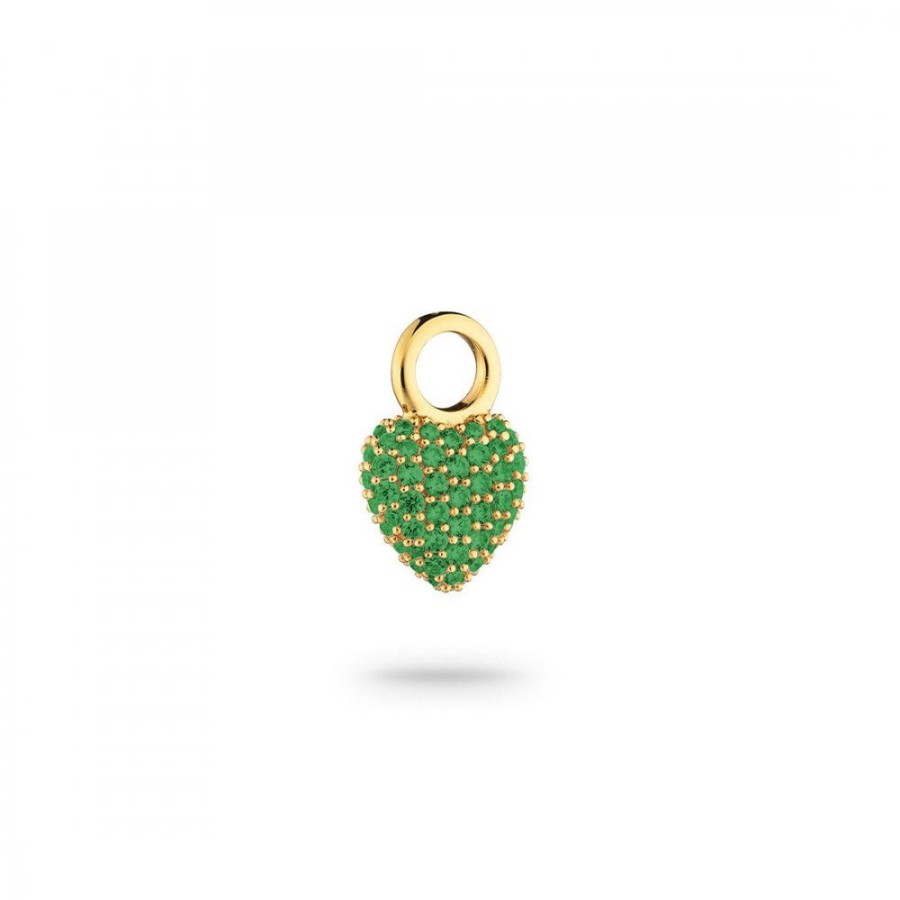 Smycken Charlotte Bonde | Signature Eternal Heart Mini Pendant Gron Spinell Guld