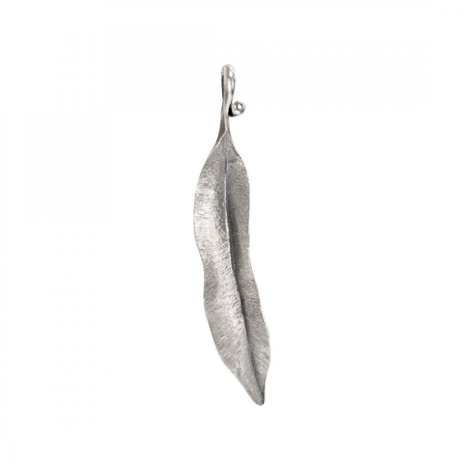 Smycken Ole Lynggaard | Leaves Hange Oxiderat Silver 4,5 Cm