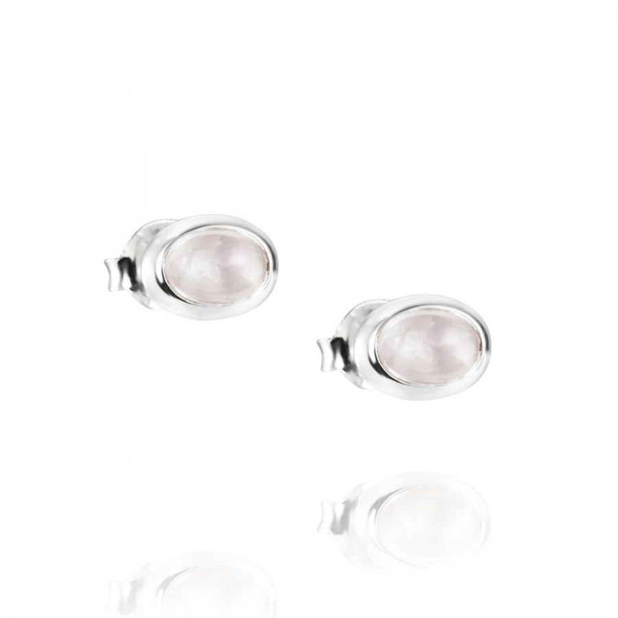 Smycken Efva Attling | Love Bead Orhangen - Silver Rosenkvarts