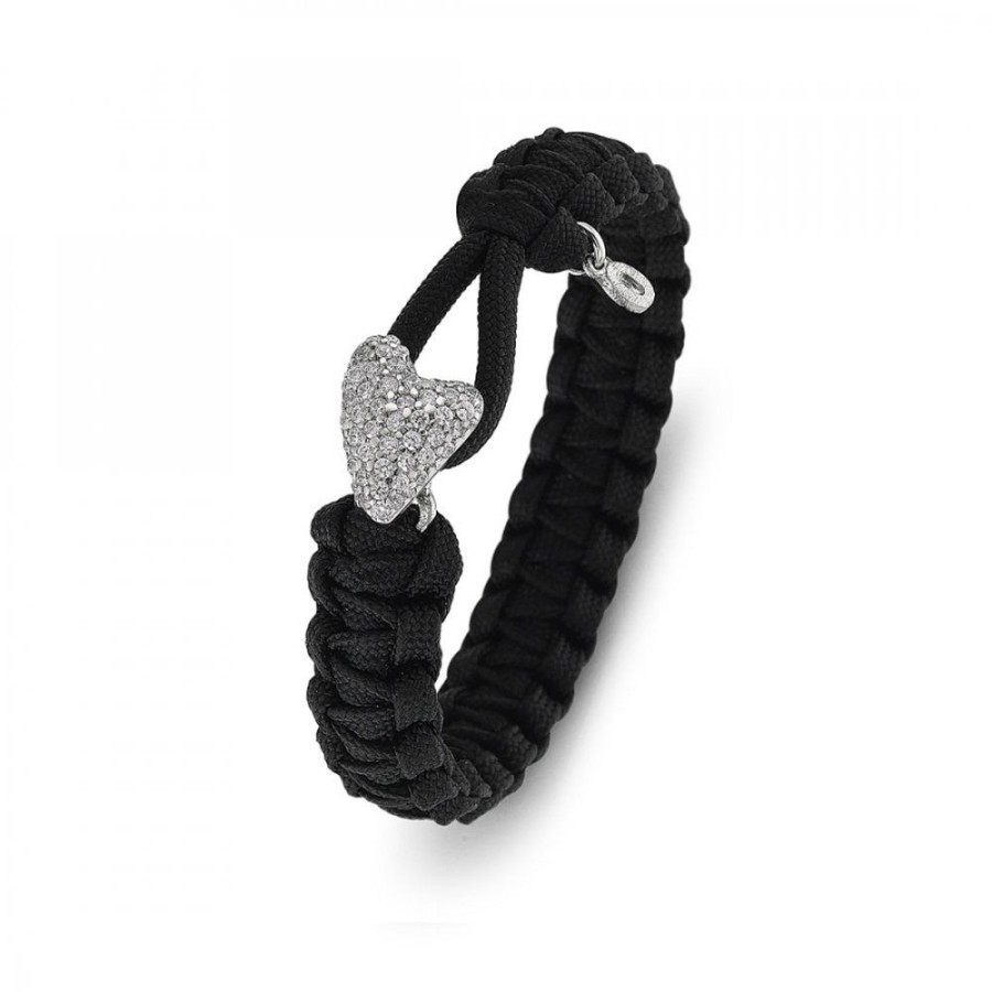 Smycken Aagaard | From Soldier To Soldier Armband Hjarta Pave Svart