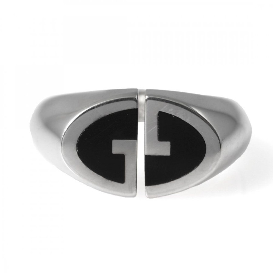 Smycken Gucci | Branded Chevalier Ring Silver Onyx