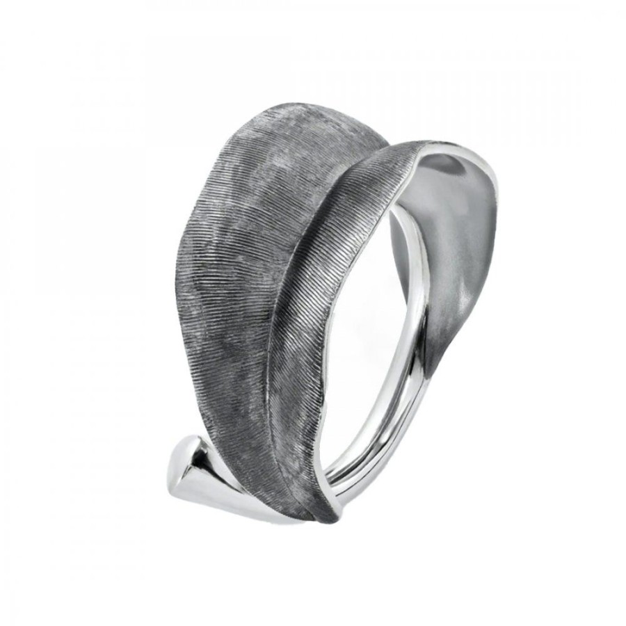 Smycken Ole Lynggaard | Leaves Ring Medium Silver Oxid