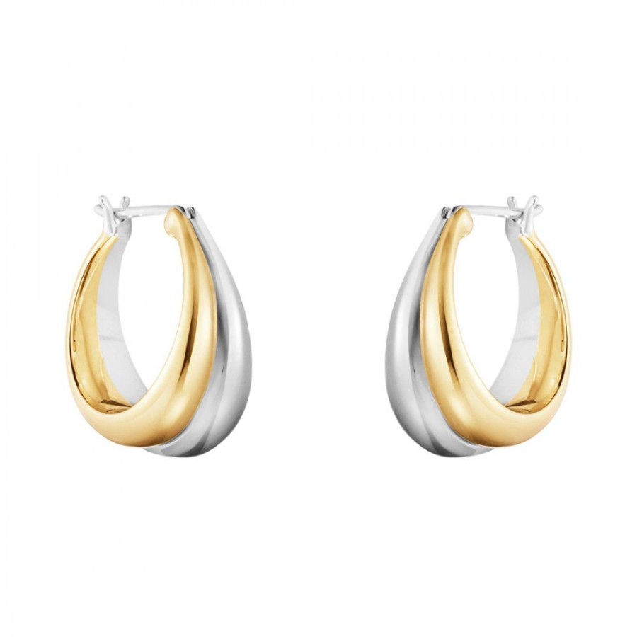 Smycken Georg Jensen | Curve Medium Orhangen Silver/Guld