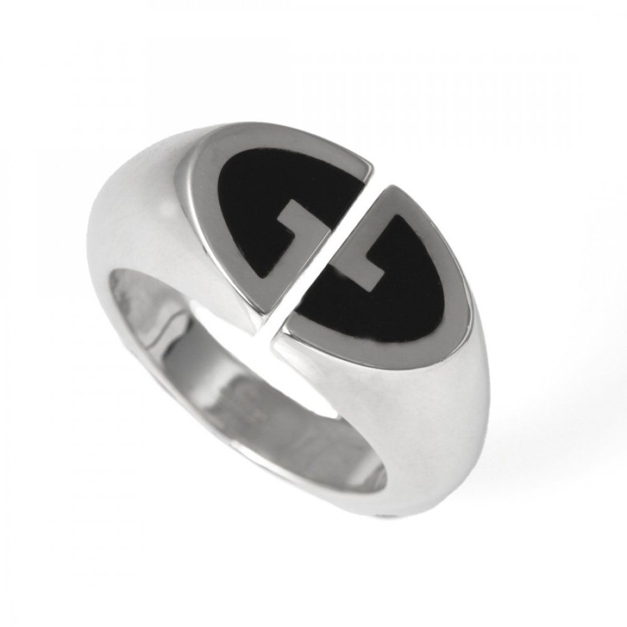 Smycken Gucci | Branded Chevalier Ring Silver Onyx