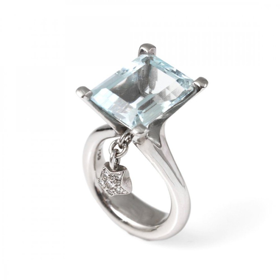 Presenter Ole Lynggaard Copenhagen | Sofia Ring Akvamarin 0,08Ct Stl.53