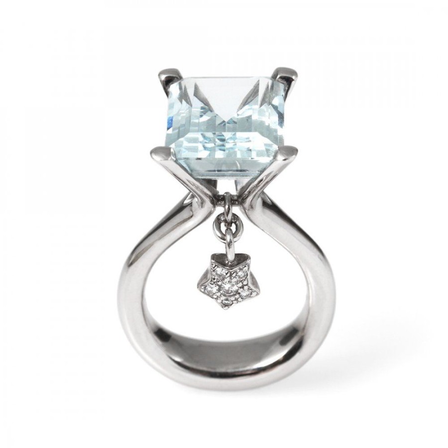 Presenter Ole Lynggaard Copenhagen | Sofia Ring Akvamarin 0,08Ct Stl.53