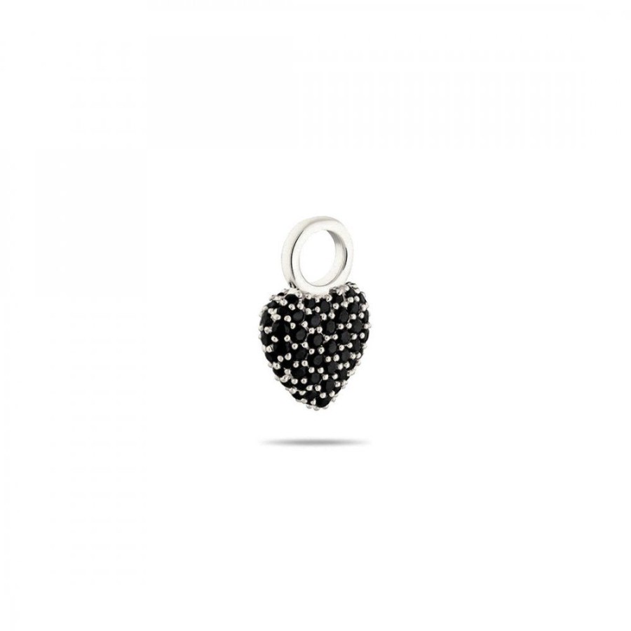 Smycken Charlotte Bonde | Signature Eternal Heart Mini Pendant Svart Spinell Silver