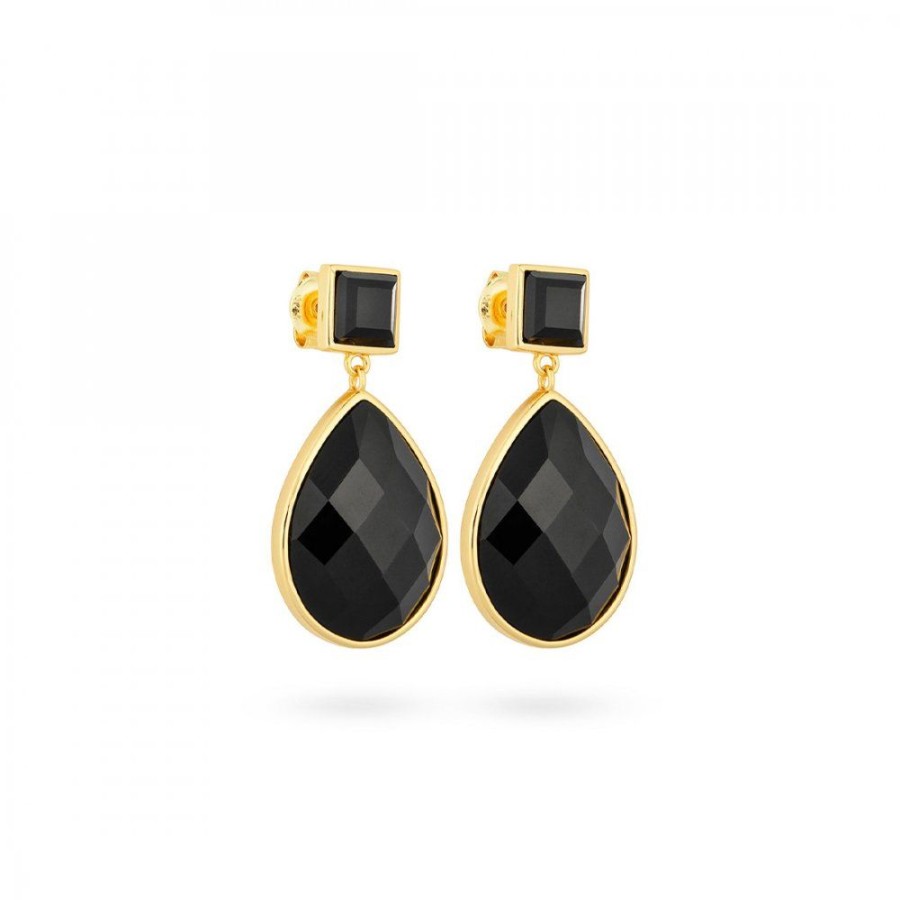 Presenter Charlotte Bonde | Paulina Vanity Earrings Svart Obsidian