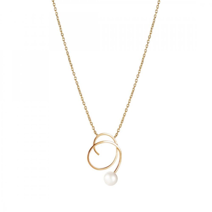 Presenter Efva Attling | Little Curly Pearly Necklace Gold