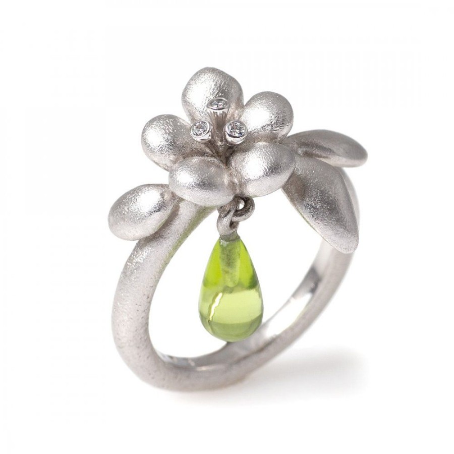 Smycken Ole Lynggaard | Blomst Ring Vitguld Peridot