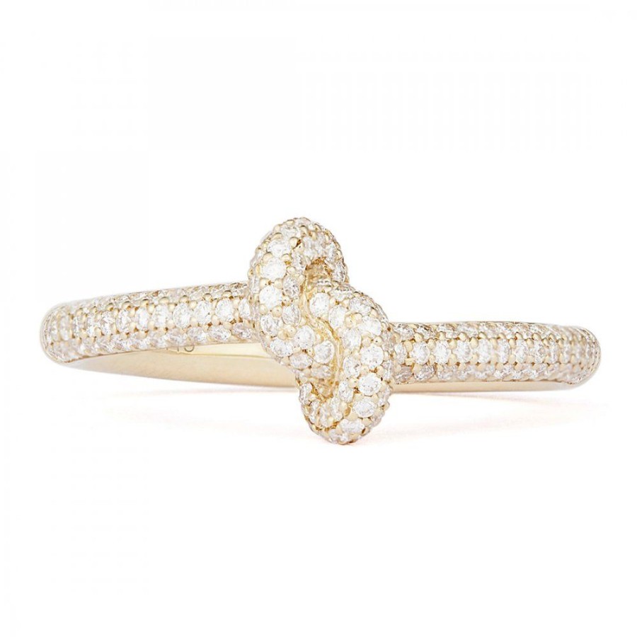 Smycken Engelbert | The Legacy Knot Ring Mini Pave Guld