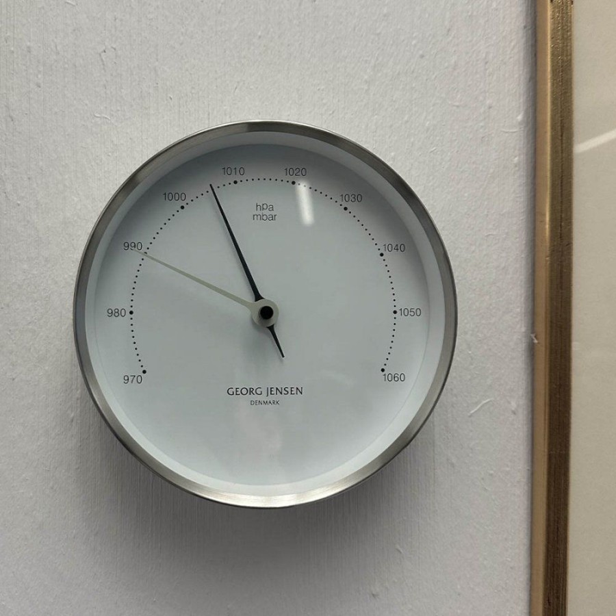 Inredning Georg Jensen | Koppel Barometer Vit/Stal 150 Mm