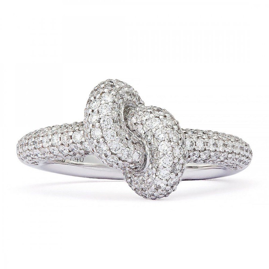 Presenter Engelbert | The Legacy Knot Ring Small Pave Vitguld