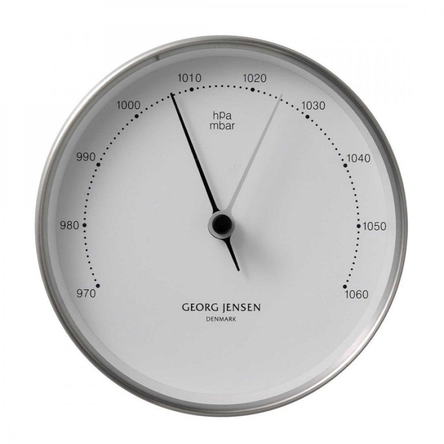 Presenter Georg Jensen | Koppel Barometer Vit/Stal 150 Mm