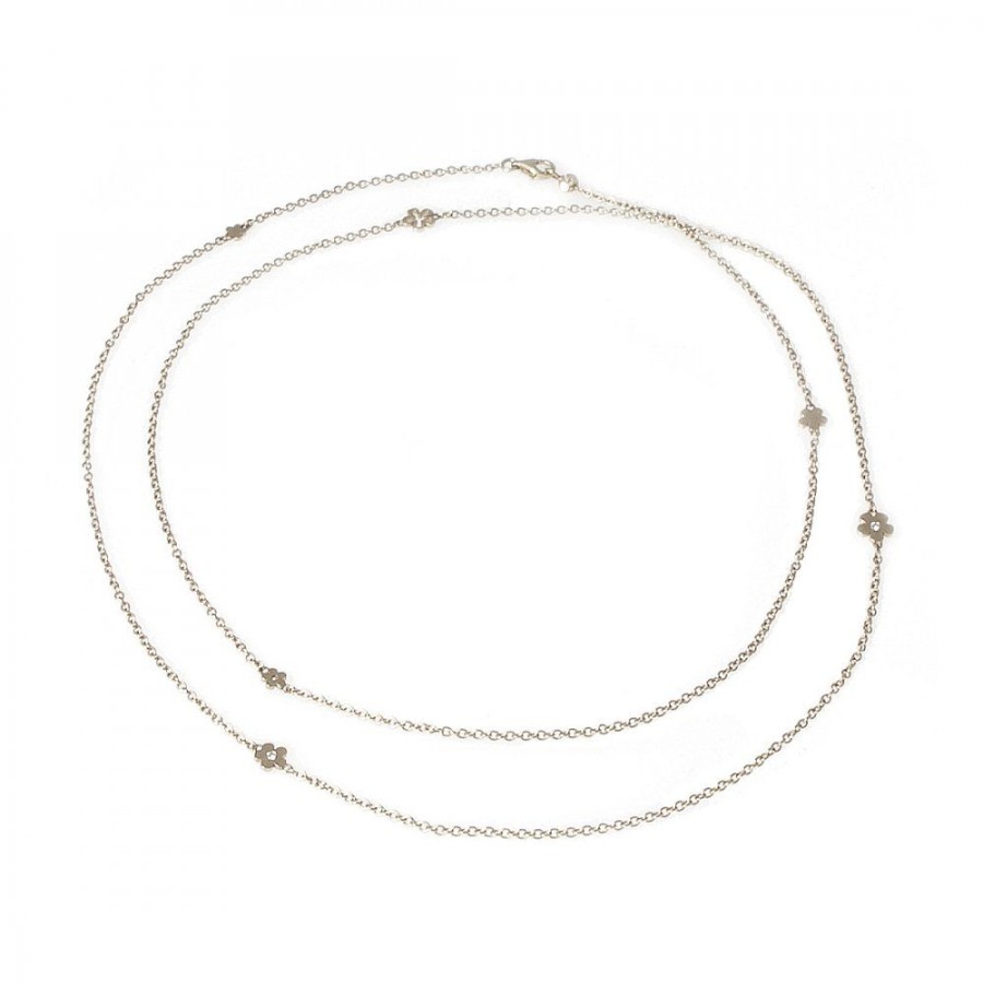 Smycken Ole Lynggaard | Lace Halsband Vitguld 80 Cm