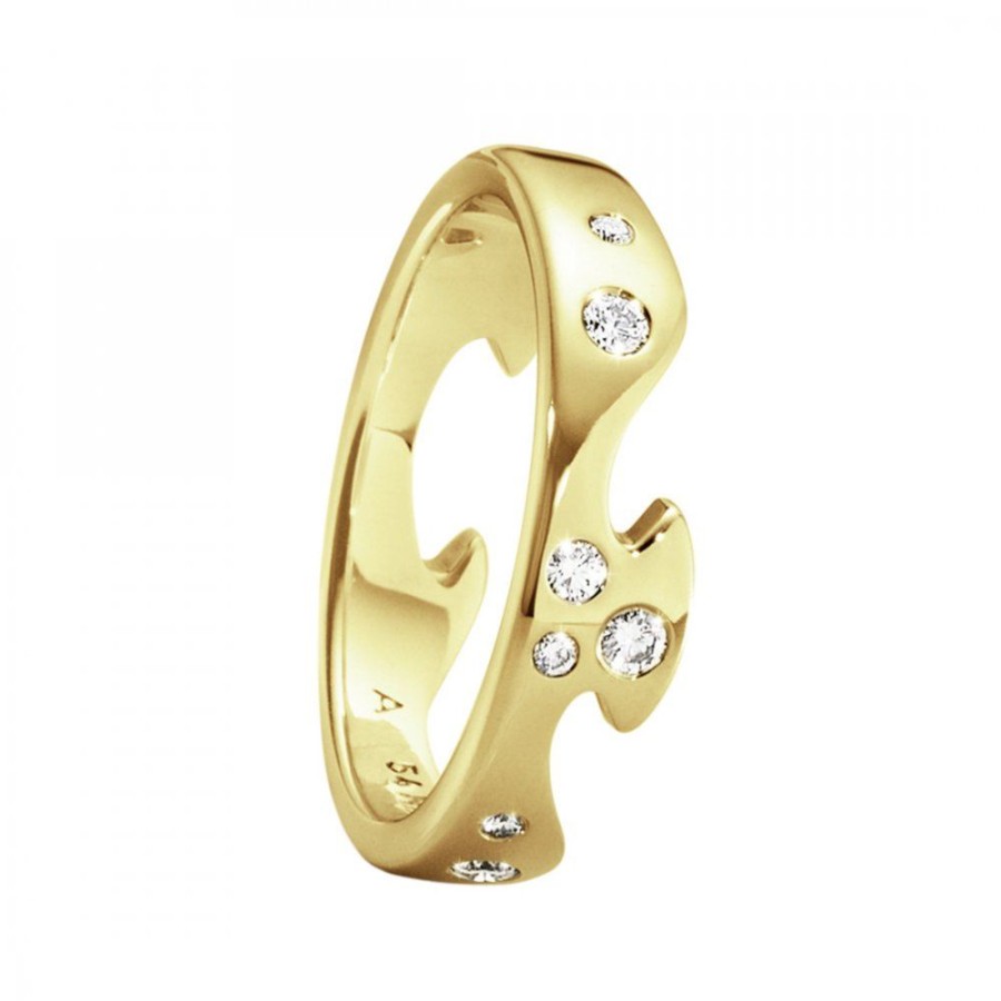 Forlovning & Vigsel Georg Jensen | Fusion Ytterring Gult Guld Diamanter